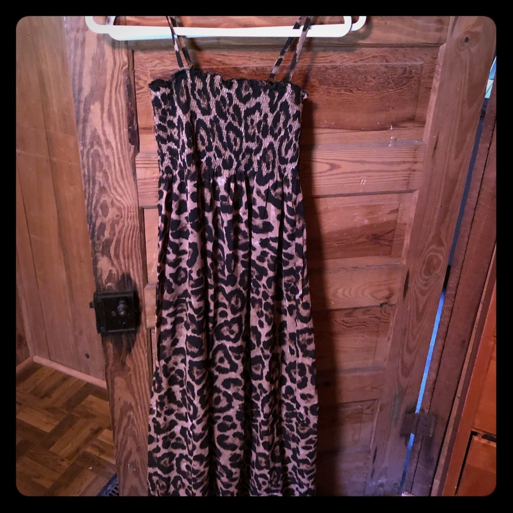 Floor length leopard maxi